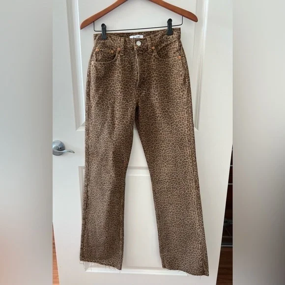 RE/DONE 70S BOOTCUT LEOPARD TWILL JEAN NWT - Picture 2 of 16